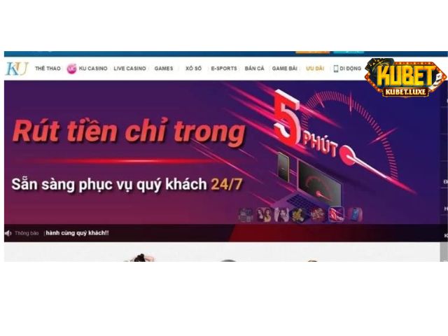Rút tiền Kubet nhanh chóng